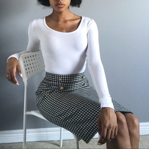 Midi Houndstooth Vintage Skirt 🖤 - Picture 4 of 8